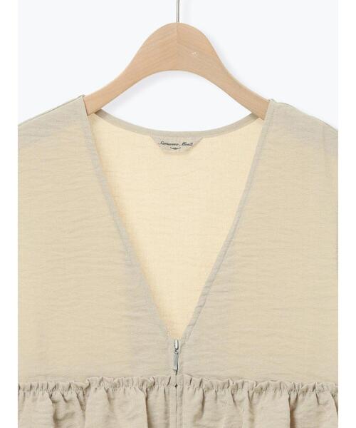 Samansa Mos2（サマンサ モスモス）の「(セットアップ可)フリルジップベスト（ベスト・レディース・ベージュ/ブラック/チェック・F）」の18枚目の写真