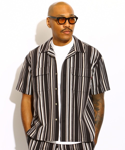 ROTAR(ローター)の「Native Stripes Open Collar Shirt(シャツ/ブラウス・メンズ・ブルー/ピンク/ブラック・MEDIUM/LARGE/X-LARGE)」の2枚目の写真