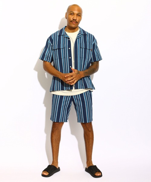 ROTAR(ローター)の「Native Stripes Open Collar Shirt(シャツ/ブラウス・メンズ・ブルー/ピンク/ブラック・MEDIUM/LARGE/X-LARGE)」の5枚目の写真
