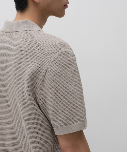 MUSINSA STANDARD（ムシンサスタンダード）の「クロシェニットポロシャツ[マッシュルーム]（ニット/セーター・メンズ・その他・MEDIUM/LARGE/X-LARGE/2XL/SMALL）」の5枚目の写真
