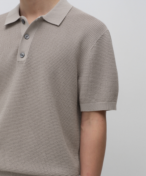 MUSINSA STANDARD（ムシンサスタンダード）の「クロシェニットポロシャツ[マッシュルーム]（ニット/セーター・メンズ・その他・MEDIUM/LARGE/X-LARGE/2XL/SMALL）」の6枚目の写真
