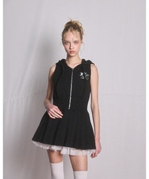 lilLilly | ノースリーブパーカープリーツワンピース(ワンピース)