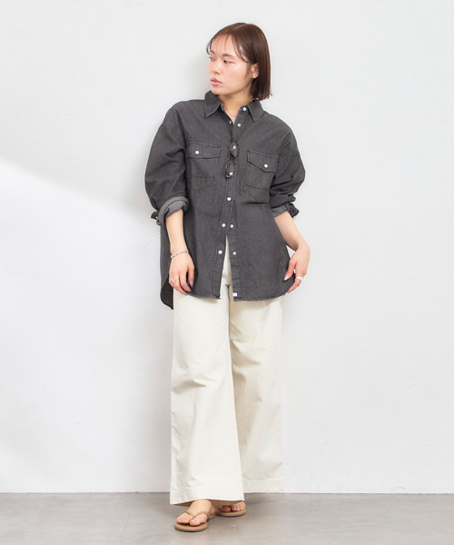 U by SPICK&SPAN（ユーバイスピックアンドスパン）の「SOMETHING / サムシング BIG DENIM SHIRTS L/S（シャツ/ブラウス・レディース・ブラック系その他/ブルー・FREE）」の11枚目の写真