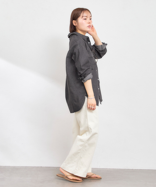 U by SPICK&SPAN（ユーバイスピックアンドスパン）の「SOMETHING / サムシング BIG DENIM SHIRTS L/S（シャツ/ブラウス・レディース・ブラック系その他/ブルー・FREE）」の8枚目の写真