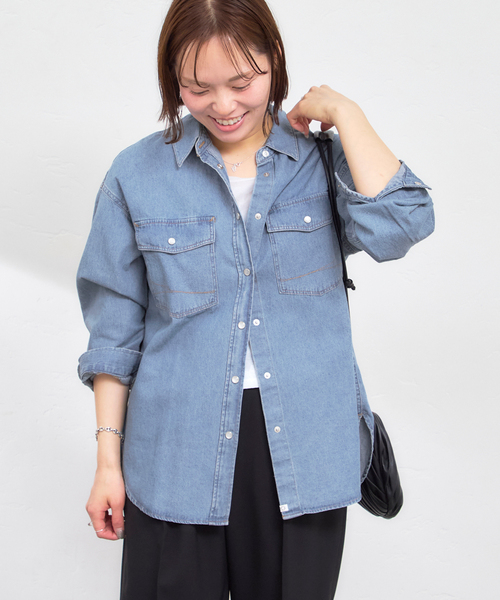SOMETHING / サムシング BIG DENIM SHIRTS L/S（シャツ/ブラウス）｜U
