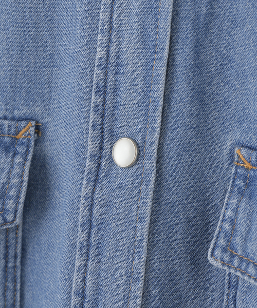 U by SPICK&SPAN（ユーバイスピックアンドスパン）の「SOMETHING / サムシング BIG DENIM SHIRTS L/S（シャツ/ブラウス・レディース・ブラック系その他/ブルー・FREE）」の17枚目の写真