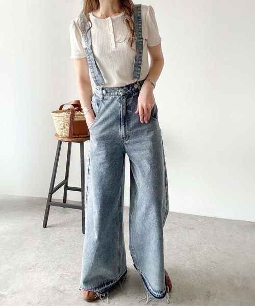 classicalelf(クラシカルエルフ)の「《AYA×クラシカルエルフコラボ》サスペンダーの着脱で印象ガラリ。2wayサスペンダー付きデニム(ワイド)(サロペット/オーバーオール・レディース・ブルー・X-LARGE/SMALL/MEDIUM/LARGE)」の14枚目の写真