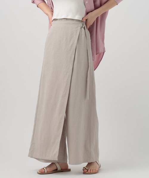 BAYFLOW(ベイフロー)の「ソフトツイルラップパンツ(その他パンツ・レディース・カーキ/ブラック/グレイッシュベージュ・FREE)」の3枚目の写真