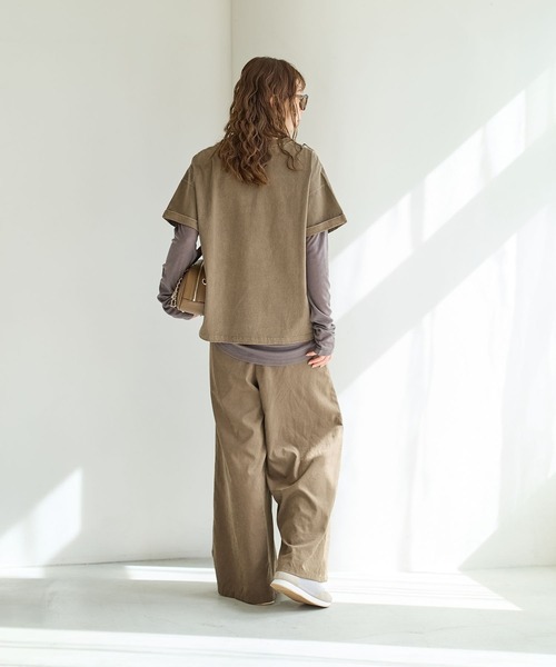 BAYFLOW(ベイフロー)の「ソフトツイルラップパンツ(その他パンツ・レディース・カーキ/ブラック/グレイッシュベージュ・FREE)」の6枚目の写真