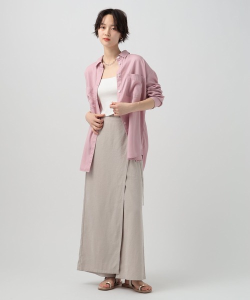 BAYFLOW(ベイフロー)の「ソフトツイルラップパンツ(その他パンツ・レディース・カーキ/ブラック/グレイッシュベージュ・FREE)」の10枚目の写真