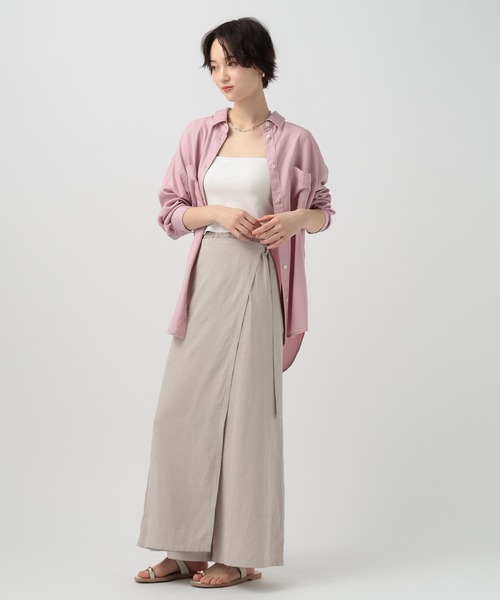 BAYFLOW(ベイフロー)の「ソフトツイルラップパンツ(その他パンツ・レディース・カーキ/ブラック/グレイッシュベージュ・FREE)」の12枚目の写真