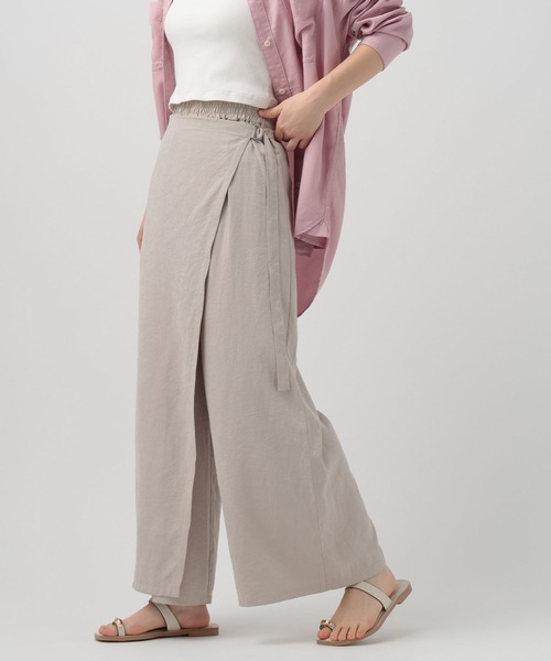 BAYFLOW(ベイフロー)の「ソフトツイルラップパンツ(その他パンツ・レディース・カーキ/ブラック/グレイッシュベージュ・FREE)」の14枚目の写真