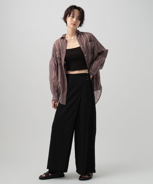 BAYFLOW(ベイフロー)の「ソフトツイルラップパンツ(その他パンツ・レディース・カーキ/ブラック/グレイッシュベージュ・FREE)」の15枚目の写真