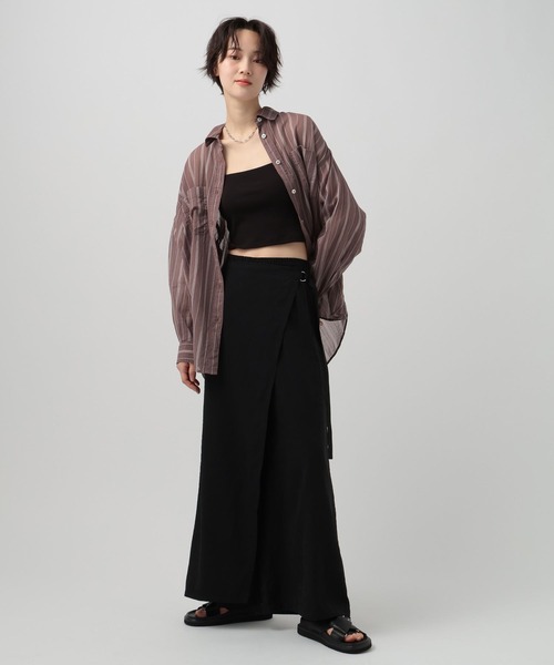 BAYFLOW(ベイフロー)の「ソフトツイルラップパンツ(その他パンツ・レディース・カーキ/ブラック/グレイッシュベージュ・FREE)」の16枚目の写真