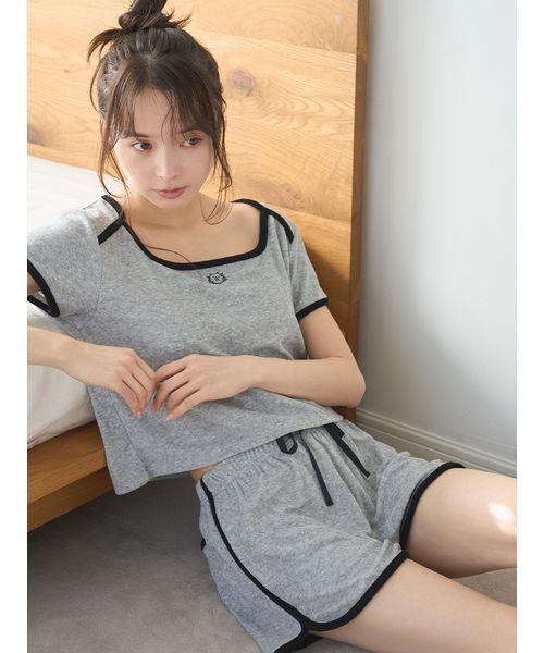 SNIDEL HOME(スナイデルホーム)の「【sorbet light】【接触冷感】パイルセットアップ(ルームウェア/パジャマ・レディース・アイボリー/グレー/ピンク/ミント/モカ・F)」の2枚目の写真