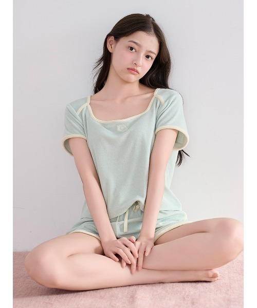 SNIDEL HOME(スナイデルホーム)の「【sorbet light】【接触冷感】パイルセットアップ(ルームウェア/パジャマ・レディース・アイボリー/グレー/ピンク/ミント/モカ・F)」の4枚目の写真