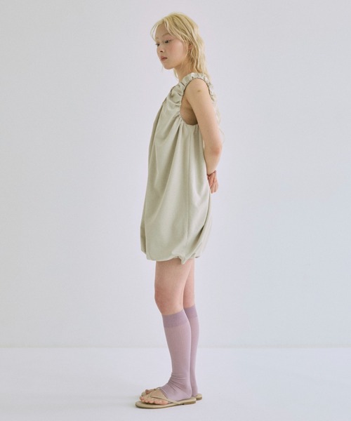 EN NEUME(エンノイム)の「Twill Balloon Gather Mini Dress(ワンピース・レディース・ブラック/ライトベージュ/ブラウン・FREE)」の10枚目の写真