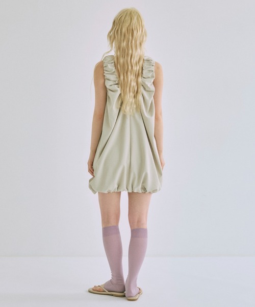 EN NEUME(エンノイム)の「Twill Balloon Gather Mini Dress(ワンピース・レディース・ブラック/ライトベージュ/ブラウン・FREE)」の11枚目の写真