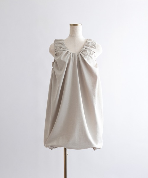 EN NEUME(エンノイム)の「Twill Balloon Gather Mini Dress(ワンピース・レディース・ブラック/ライトベージュ/ブラウン・FREE)」の13枚目の写真