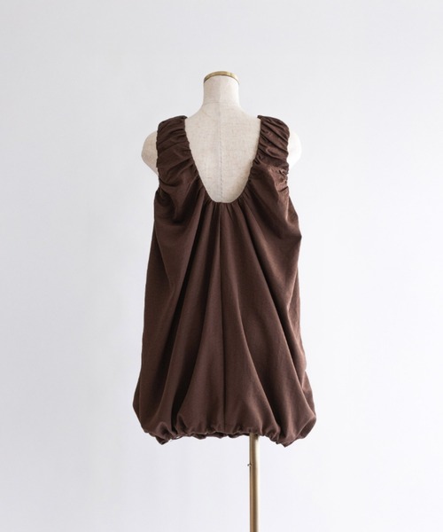 EN NEUME(エンノイム)の「Twill Balloon Gather Mini Dress(ワンピース・レディース・ブラック/ライトベージュ/ブラウン・FREE)」の17枚目の写真