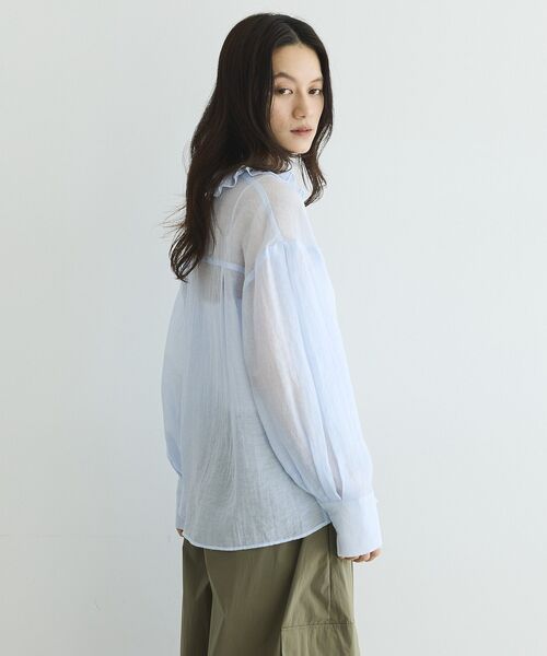 GARAGE OF GOOD CLOTHING（ガレージオブグッドクロージング）の「フリルカラーブラウス（シャツ/ブラウス・レディース・ブラック/サックスブルー/オフホワイト・FREE）」の18枚目の写真