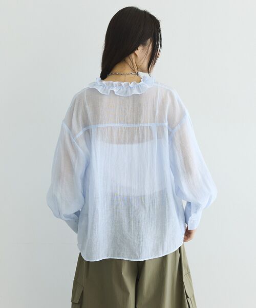GARAGE OF GOOD CLOTHING（ガレージオブグッドクロージング）の「フリルカラーブラウス（シャツ/ブラウス・レディース・ブラック/サックスブルー/オフホワイト・FREE）」の19枚目の写真