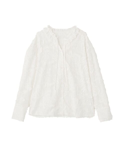 GARAGE OF GOOD CLOTHING（ガレージオブグッドクロージング）の「フリルカラーブラウス（シャツ/ブラウス・レディース・ブラック/サックスブルー/オフホワイト・FREE）」の13枚目の写真