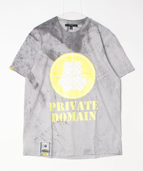 STUD MUFFIN(スタッドマフィン)の「STUD MUFFIN/スタッドマフィン/別注ピグメントターゲットケベアプリントSST(Tシャツ/カットソー・メンズ・ブラック/イエロー・2)」の2枚目の写真