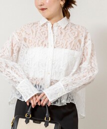 NOLLEY’S Sophi | ウォッシャブルワッシャーオーガンジーカットジャガードショートシャツ(シャツ/ブラウス)