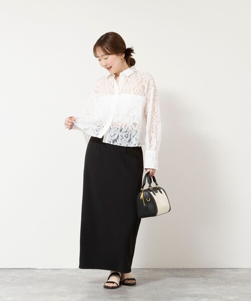 NOLLEY’S Sophi（ノーリーズソフィ）の「ウォッシャブルワッシャーオーガンジーカットジャガードショートシャツ（シャツ/ブラウス・レディース・ホワイト/ミント・38）」の12枚目の写真