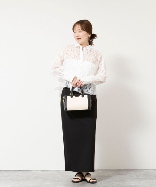 NOLLEY’S Sophi（ノーリーズソフィ）の「ウォッシャブルワッシャーオーガンジーカットジャガードショートシャツ（シャツ/ブラウス・レディース・ホワイト/ミント・38）」の13枚目の写真