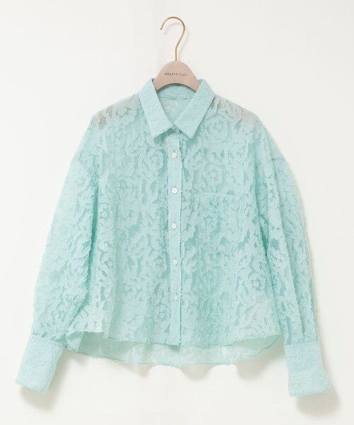 NOLLEY’S Sophi（ノーリーズソフィ）の「ウォッシャブルワッシャーオーガンジーカットジャガードショートシャツ（シャツ/ブラウス・レディース・ホワイト/ミント・38）」の20枚目の写真