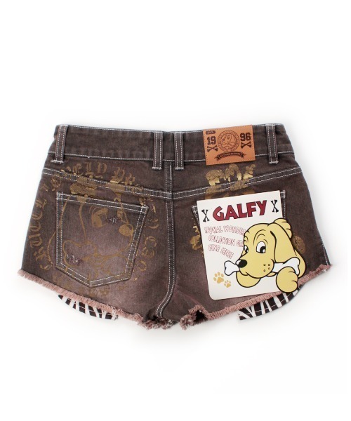L.H.P（エルエイチピー）の「GALFY/ガルフィー/ぎゃるちゃんデニムショーパン（デニムパンツ・レディース・ブラック/ライトブルー・M/S）」の3枚目の写真