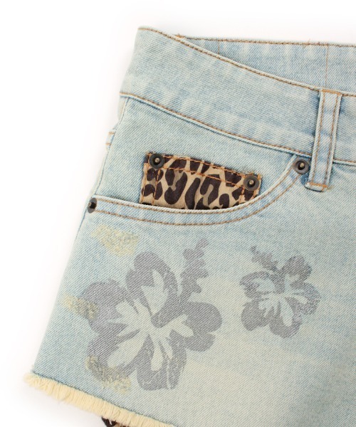 L.H.P（エルエイチピー）の「GALFY/ガルフィー/ぎゃるちゃんデニムショーパン（デニムパンツ・レディース・ブラック/ライトブルー・M/S）」の9枚目の写真