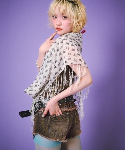 GALFY（ガルフィー）の「GALFY/ガルフィー/ぎゃるちゃんデニムショーパン（デニムパンツ・レディース・ブラック/ライトブルー・M/S）」の11枚目の写真