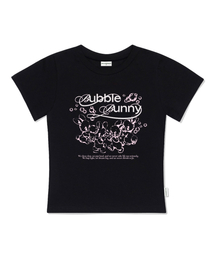 バブルバニープリントスリムフィット半袖Tシャツブラック