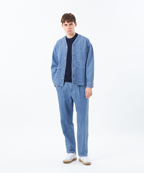 MACKINTOSH PHILOSOPHY(マッキントッシュ フィロソフィー)の「【WEEKENDER】 ノーカラーカバーオール ドライオックス/デニム(ブルゾン・メンズ・ブルー系その他7/グレー系その他・38/40)」の4枚目の写真