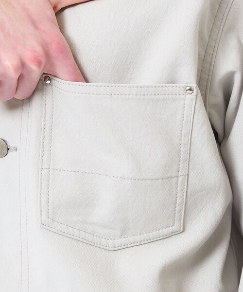 MACKINTOSH PHILOSOPHY(マッキントッシュ フィロソフィー)の「【WEEKENDER】 ノーカラーカバーオール ドライオックス/デニム(ブルゾン・メンズ・ブルー系その他7/グレー系その他・38/40)」の8枚目の写真
