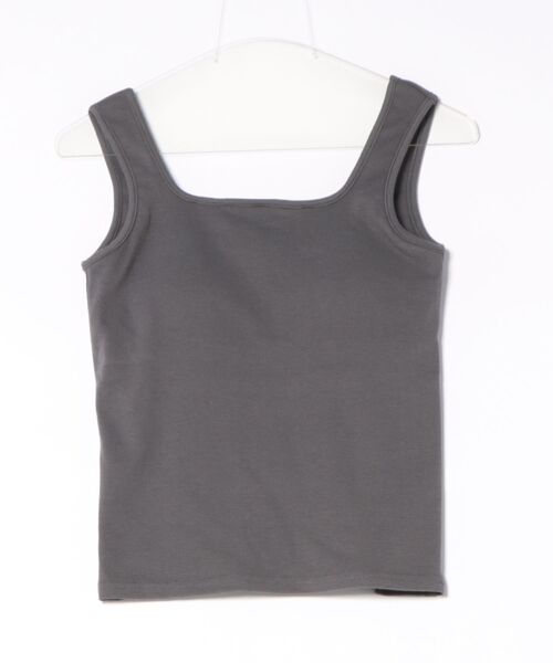 ANAP（アナップ）の「*パット付きスクエアネックタンクトップ（タンクトップ・レディース・ダークグレー/ブラック/ホワイト・F）」の3枚目の写真