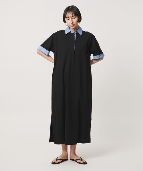 UNITED ARROWS（ユナイテッドアローズ）の「ターン アップ ワンピース（ワンピース・レディース・ワイン/ブラック・36/38）」の4枚目の写真