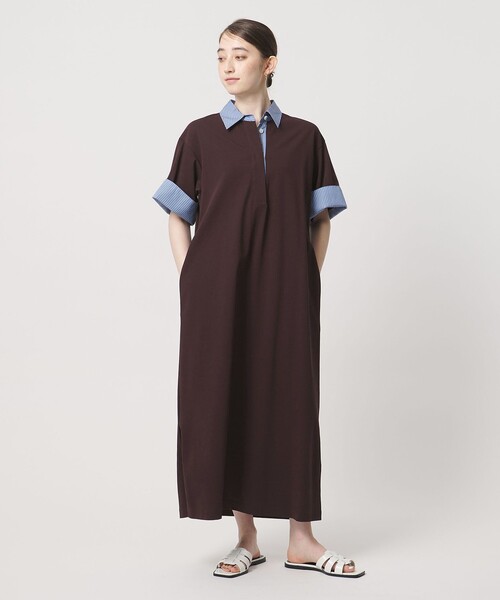 UNITED ARROWS（ユナイテッドアローズ）の「ターン アップ ワンピース（ワンピース・レディース・ワイン/ブラック・36/38）」の7枚目の写真