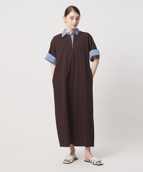 UNITED ARROWS（ユナイテッドアローズ）の「ターン アップ ワンピース（ワンピース・レディース・ワイン/ブラック・36/38）」の8枚目の写真