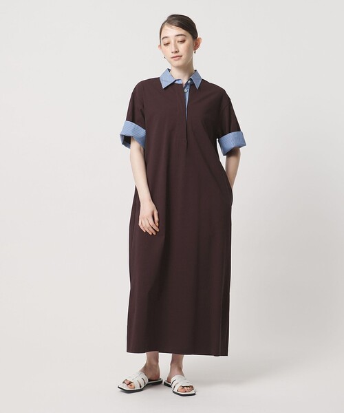 UNITED ARROWS（ユナイテッドアローズ）の「ターン アップ ワンピース（ワンピース・レディース・ワイン/ブラック・36/38）」の9枚目の写真