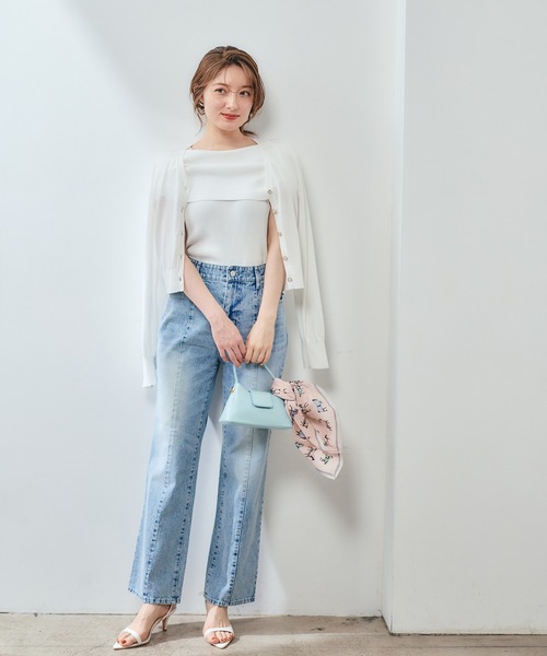 12Twelve Agenda(トゥエルブ アジェンダ)の「UVカットVネックカーディガン(カーディガン/ボレロ・レディース・ミント/ネイビー/オフホワイト/チャコールグレー・M)」の21枚目の写真