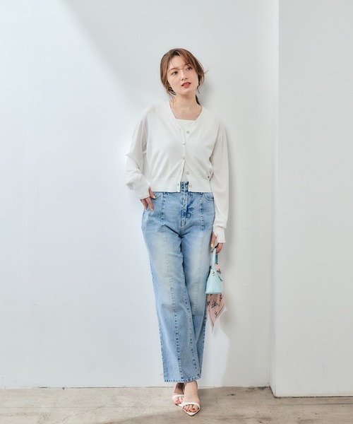 12Twelve Agenda(トゥエルブ アジェンダ)の「UVカットVネックカーディガン(カーディガン/ボレロ・レディース・ミント/ネイビー/オフホワイト/チャコールグレー・M)」の10枚目の写真