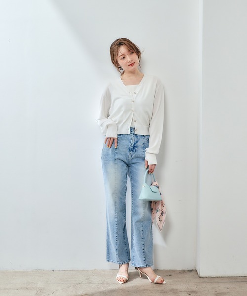 12Twelve Agenda(トゥエルブ アジェンダ)の「UVカットVネックカーディガン(カーディガン/ボレロ・レディース・ミント/ネイビー/オフホワイト/チャコールグレー・M)」の11枚目の写真