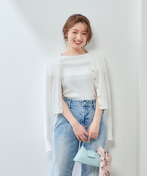 12Twelve Agenda(トゥエルブ アジェンダ)の「UVカットVネックカーディガン(カーディガン/ボレロ・レディース・ミント/ネイビー/オフホワイト/チャコールグレー・M)」の20枚目の写真