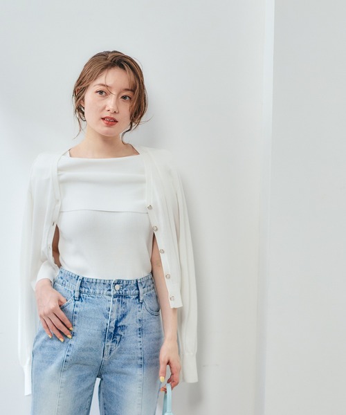 12Twelve Agenda(トゥエルブ アジェンダ)の「UVカットVネックカーディガン(カーディガン/ボレロ・レディース・ミント/ネイビー/オフホワイト/チャコールグレー・M)」の18枚目の写真