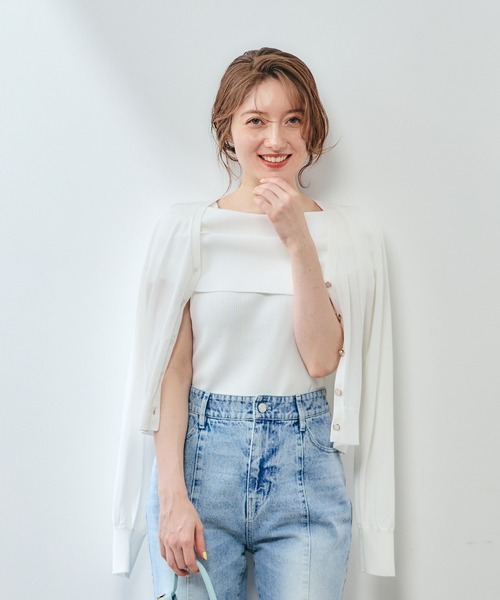 12Twelve Agenda(トゥエルブ アジェンダ)の「UVカットVネックカーディガン(カーディガン/ボレロ・レディース・ミント/ネイビー/オフホワイト/チャコールグレー・M)」の15枚目の写真