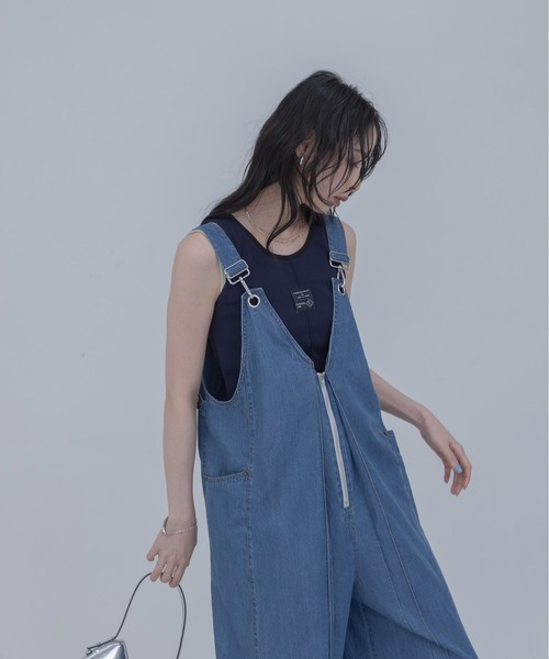 テンセルデニム フロントタック サロペット Eimee Law│Eimee Law